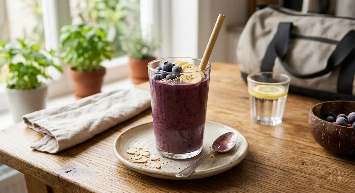 Banana Blueberry Coconut Water Smoothie